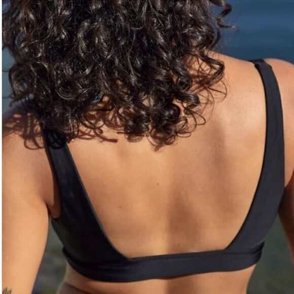 Aerie Black Scoop Knot Front Swim Top - Picture 4 of 6